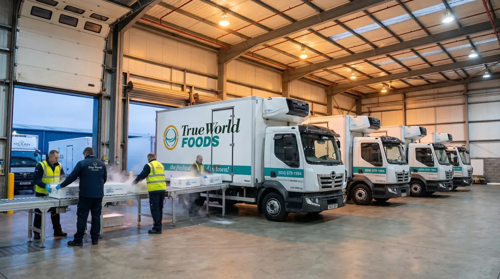 True World Foods refrigerated delivery fleet at a distribution facility